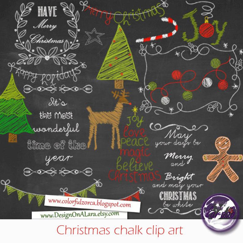 clipart christmas chalkboard