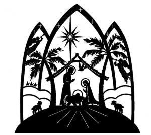 Come and celebrate with. Christmas clipart crib