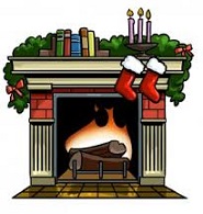 christmas clipart fireplace