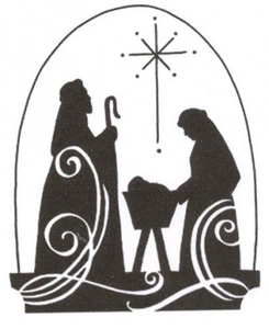 Christmas clipart religious. Black and white free