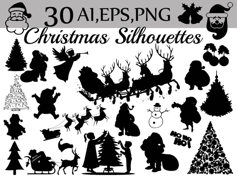 christmas clipart silhouette