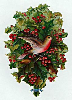 Vintage die cut clip. Christmas clipart victorian