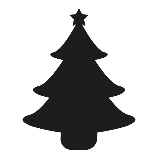 Silhouette transparent svg. Christmas tree vector png