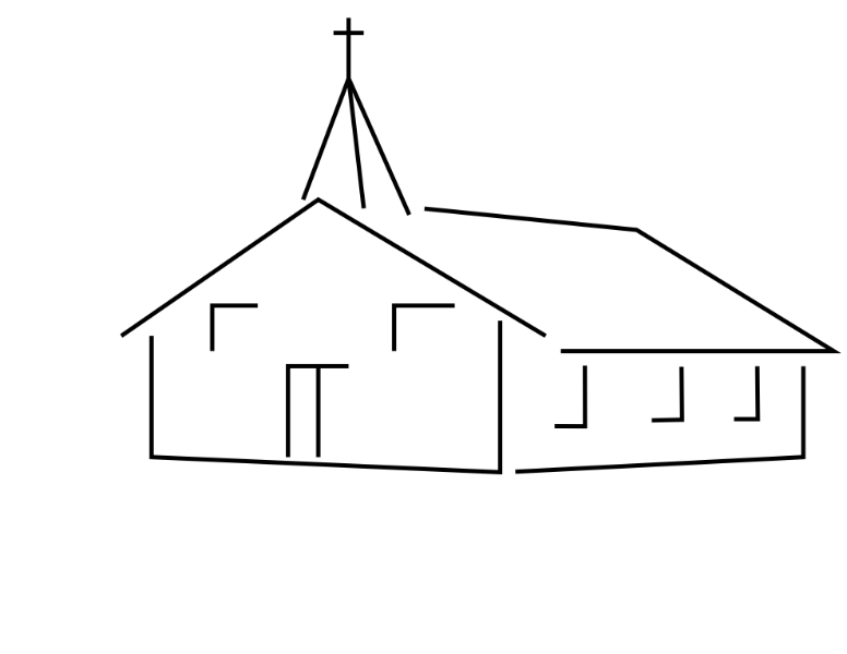 church clipart outline