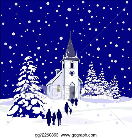 clipart snow church