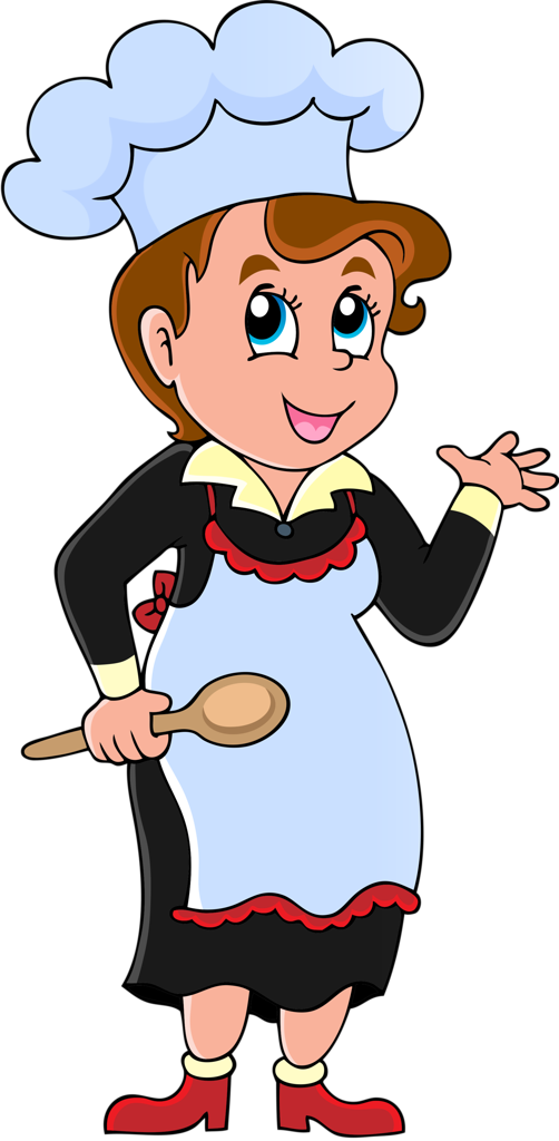 Clipart girl cooking. Cartoon chef royalty free