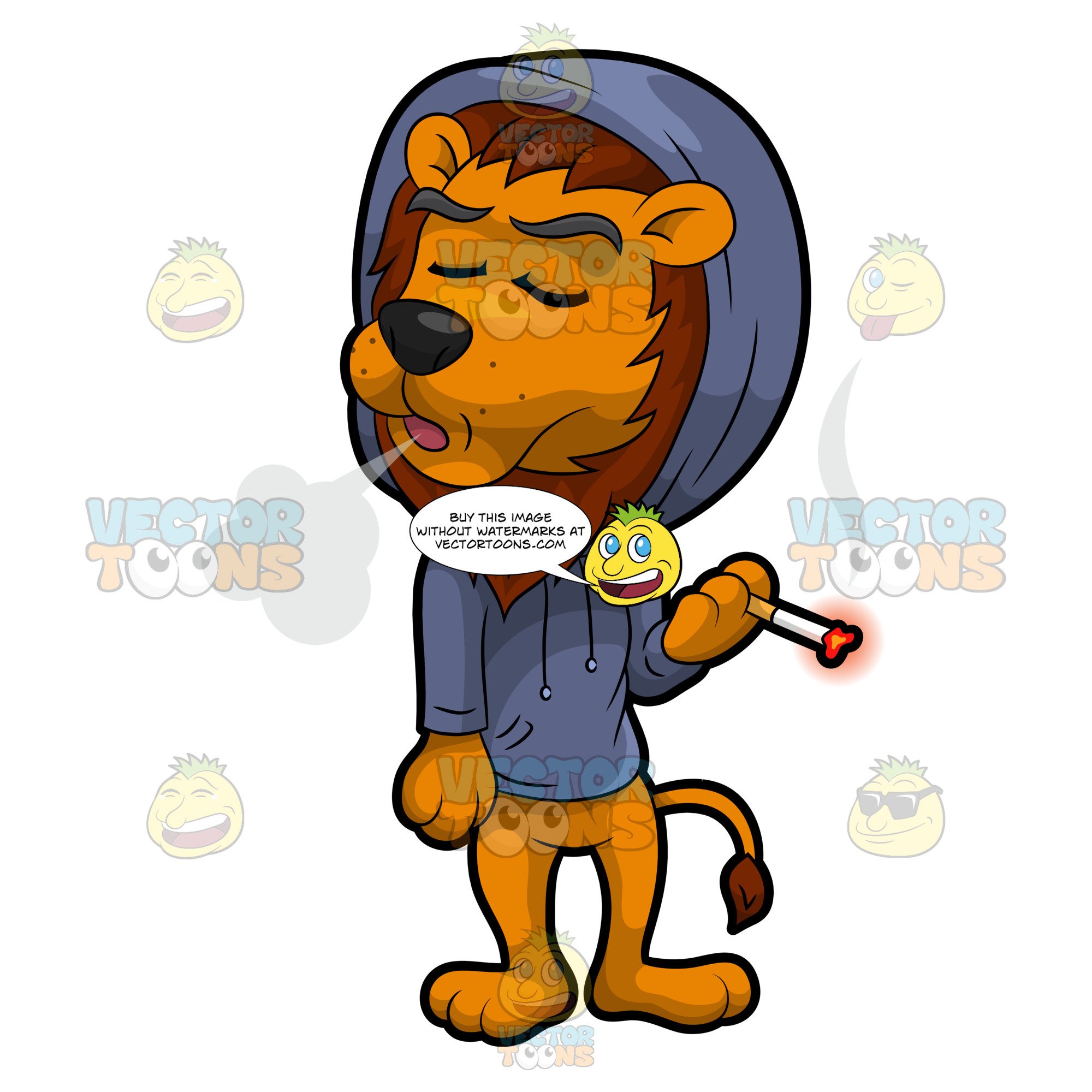 Luther the lion smokes. Cigarette clipart big