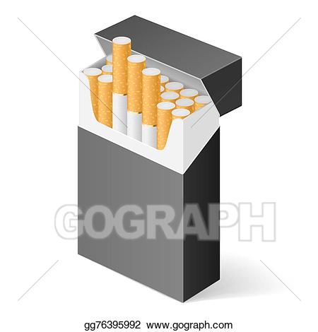 Cigarette clipart cigarette packet. Vector art pack of