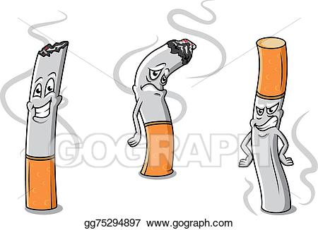 Vector stock cartoon cigarettes. Cigarette clipart cute