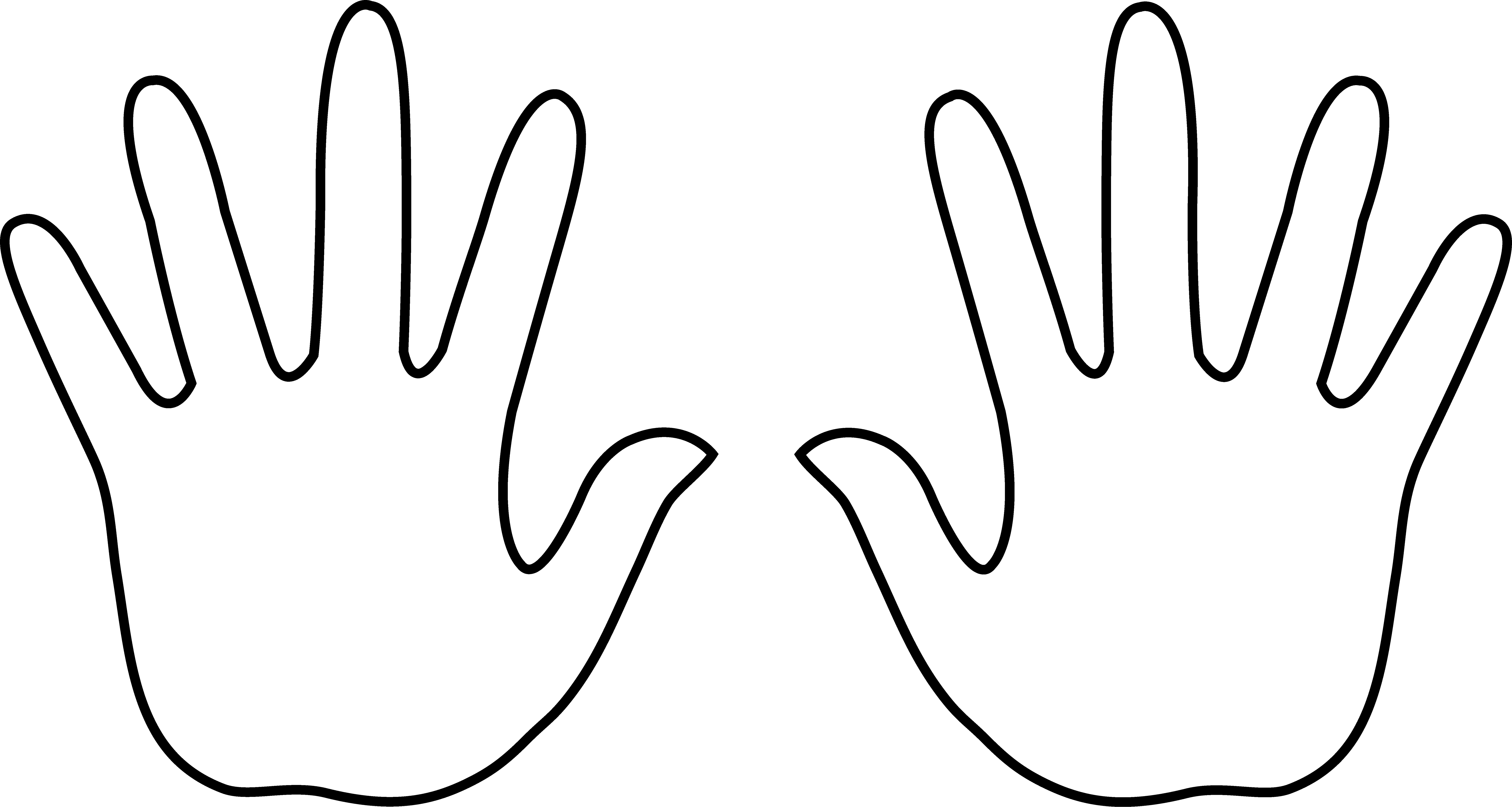 Handprint clipart black and white. Left right hand png
