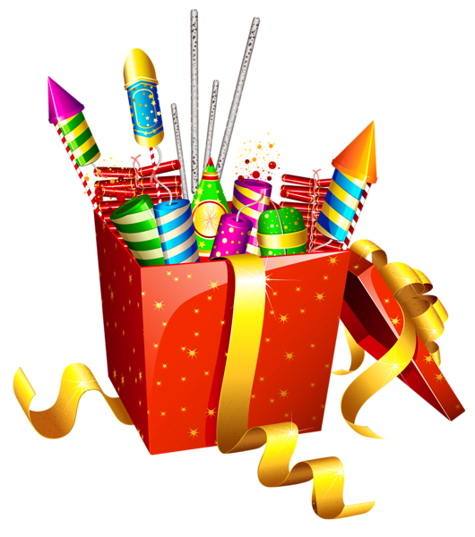 Red present box with. Clipart birthday cracker