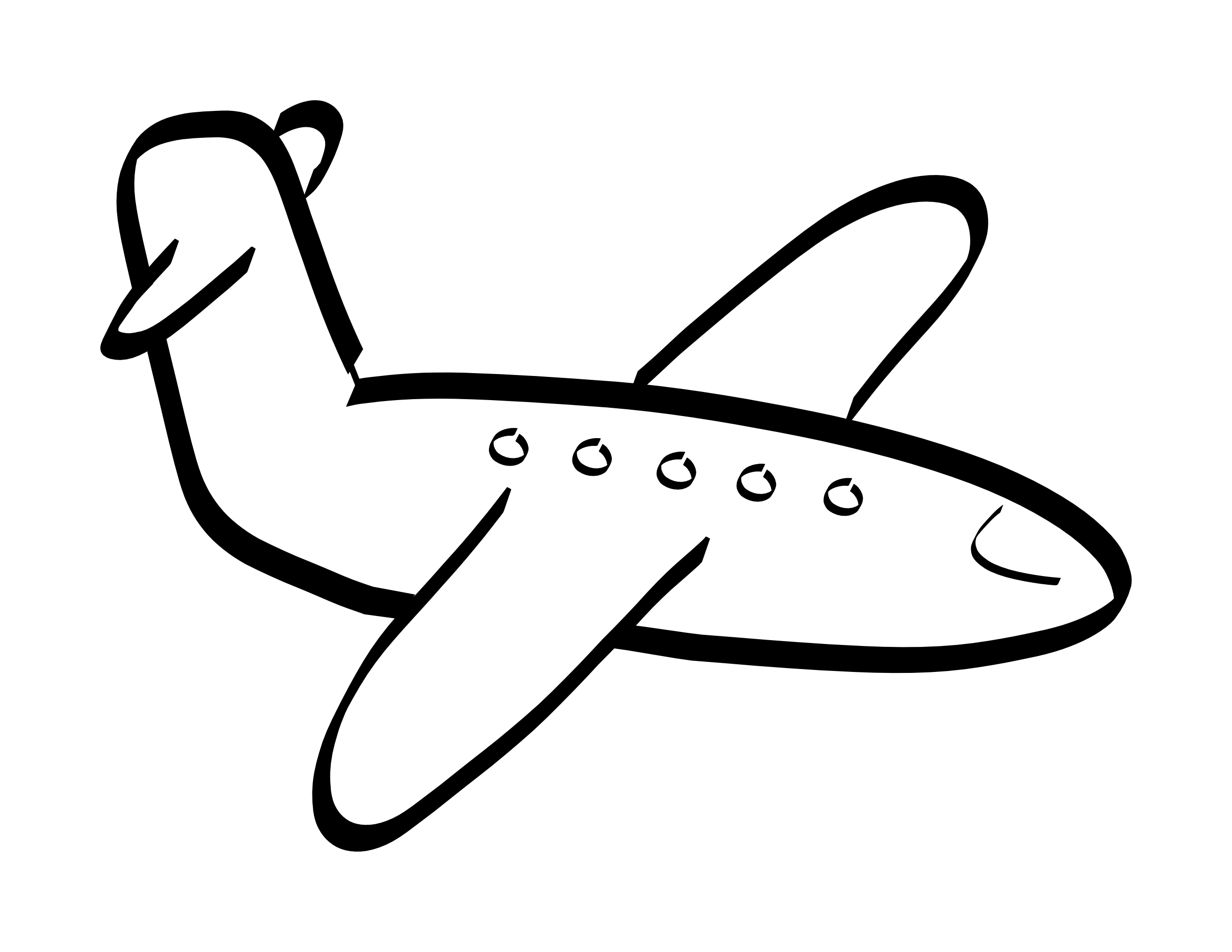 airplane clipart line