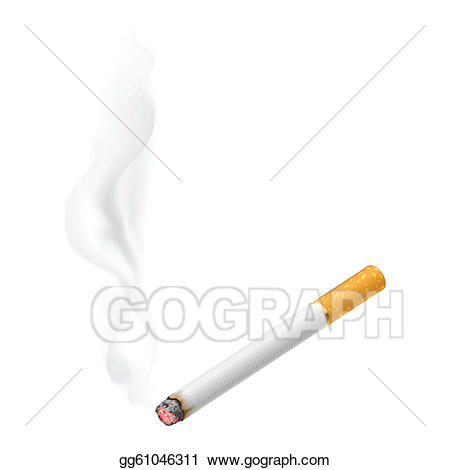 Eps illustration burning vector. Cigarette clipart realistic