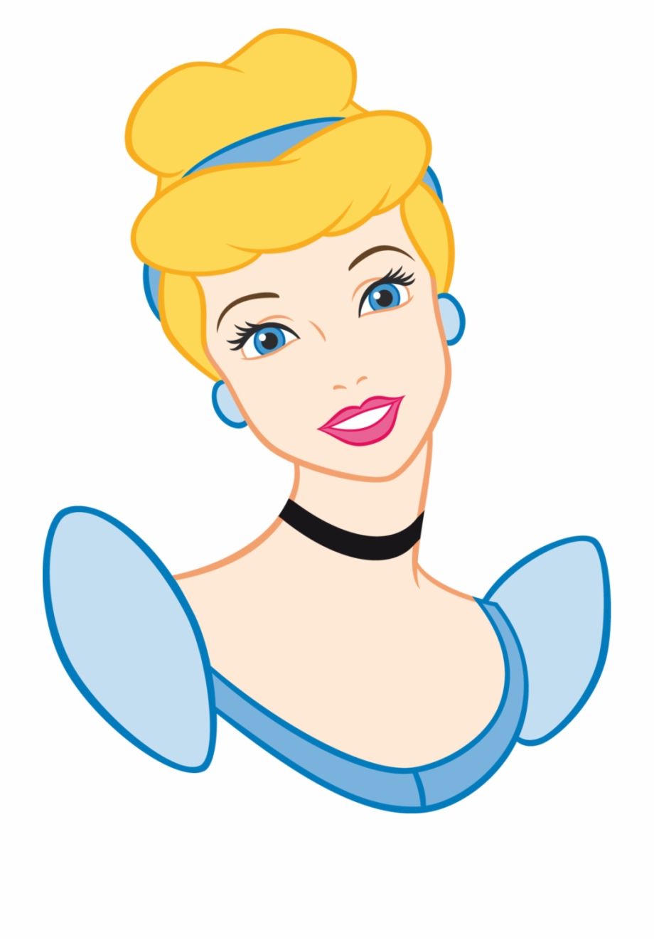 Cinderella clipart face. Png black and white