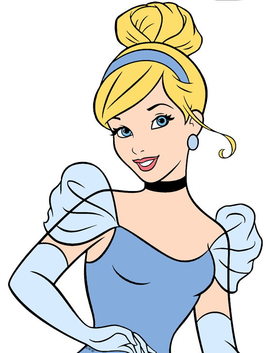 Pencil and in color. Cinderella clipart face