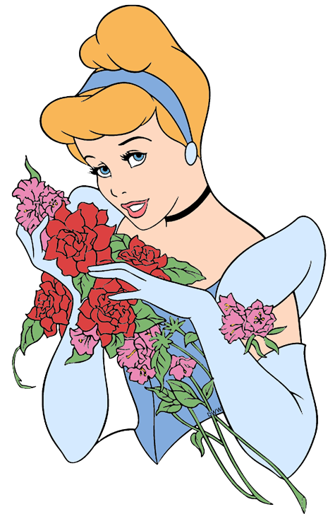 Cinderella clip art disney. Princess clipart flower