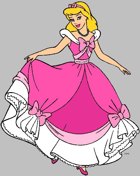 cinderella clipart pink dress
