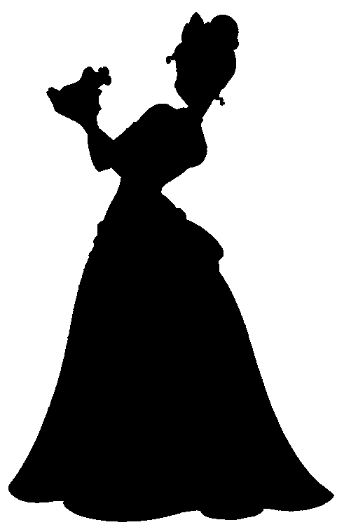The princess and tiana. Clipart frog silhouette