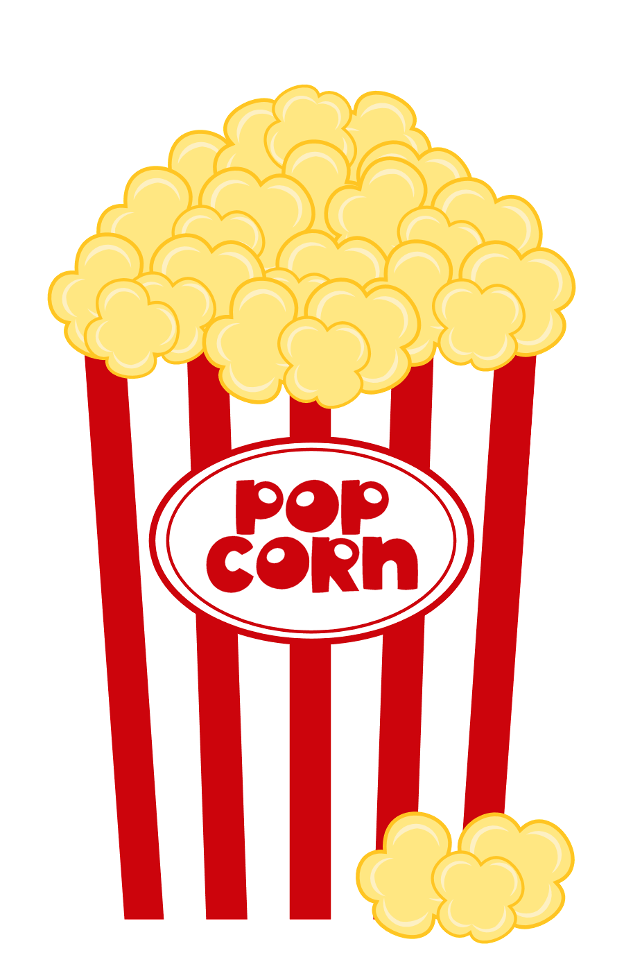 clipart tv and popcorn