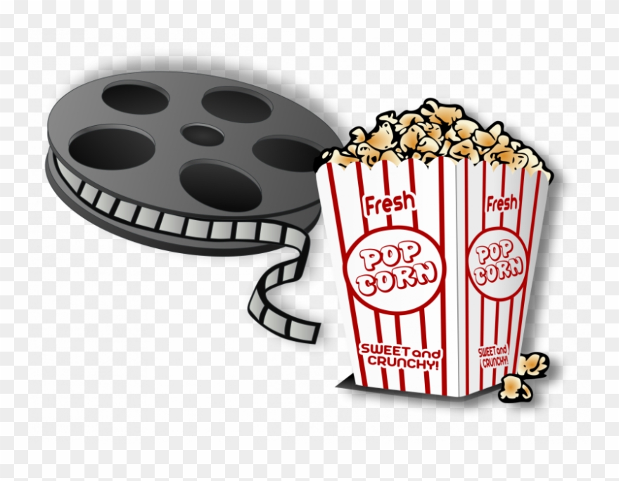 Cinema clipart cartoon. Movie and popcorn pinclipart