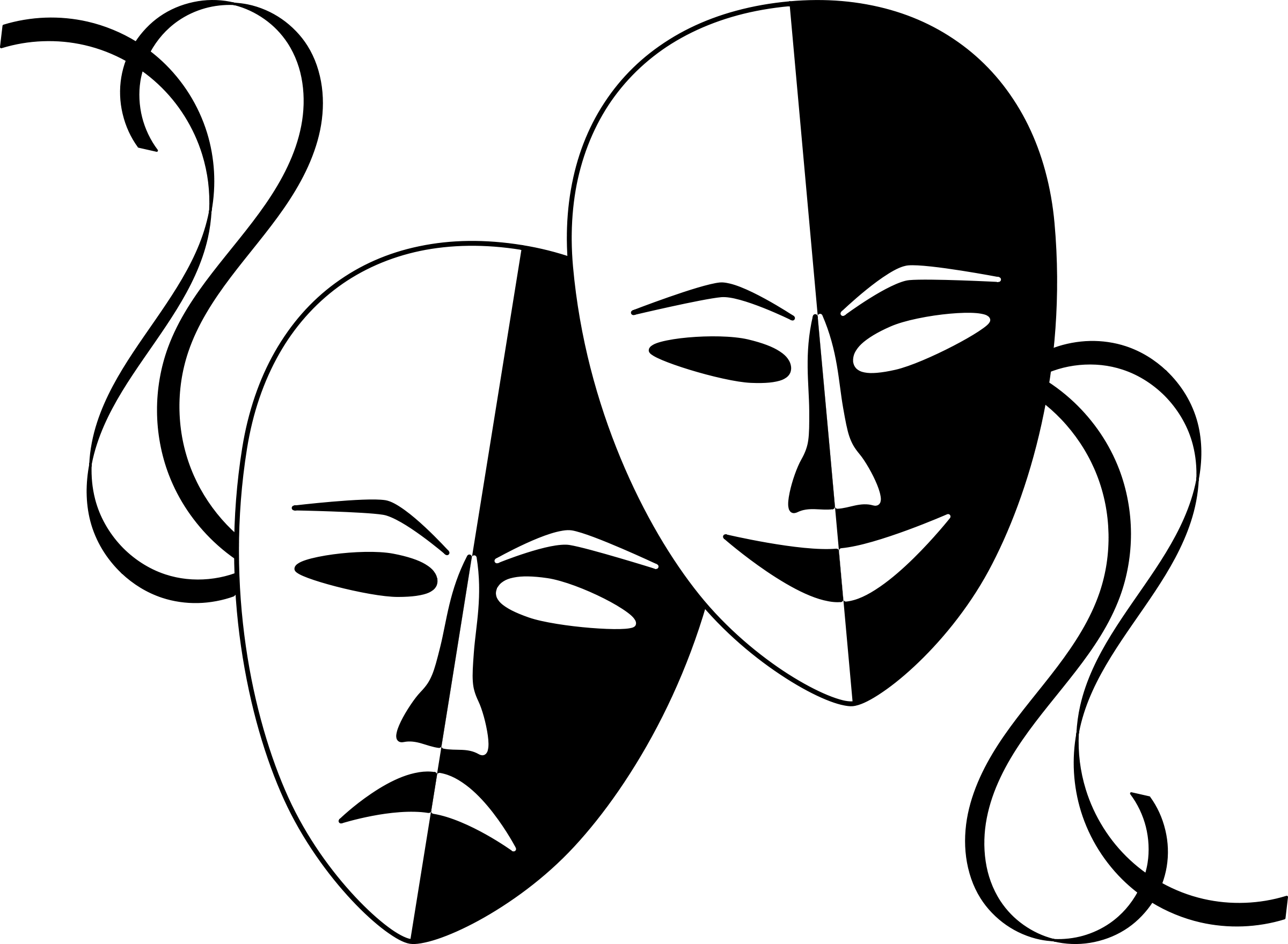 Mirror clipart drama. Wasat theatre masks png