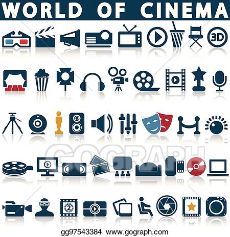 Cinema clipart icon vector. Film and movie icons