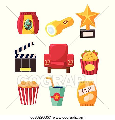 Cinema clipart movie item. Vector art theatre related