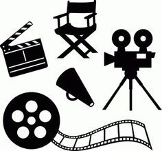 Cinema clipart silhouette. Film hollywood design 
