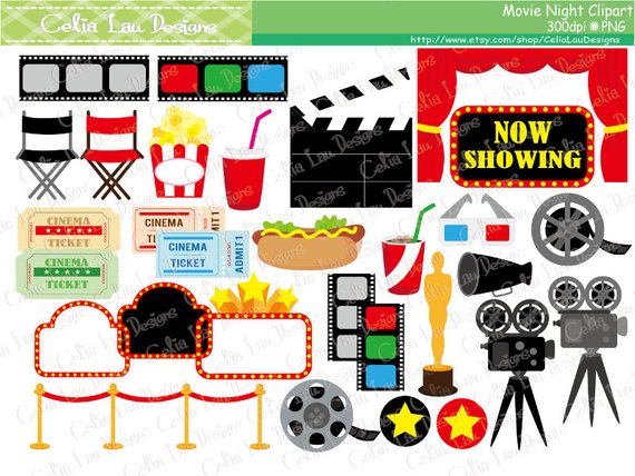 Cinema clipart theater design. Movie night clip art