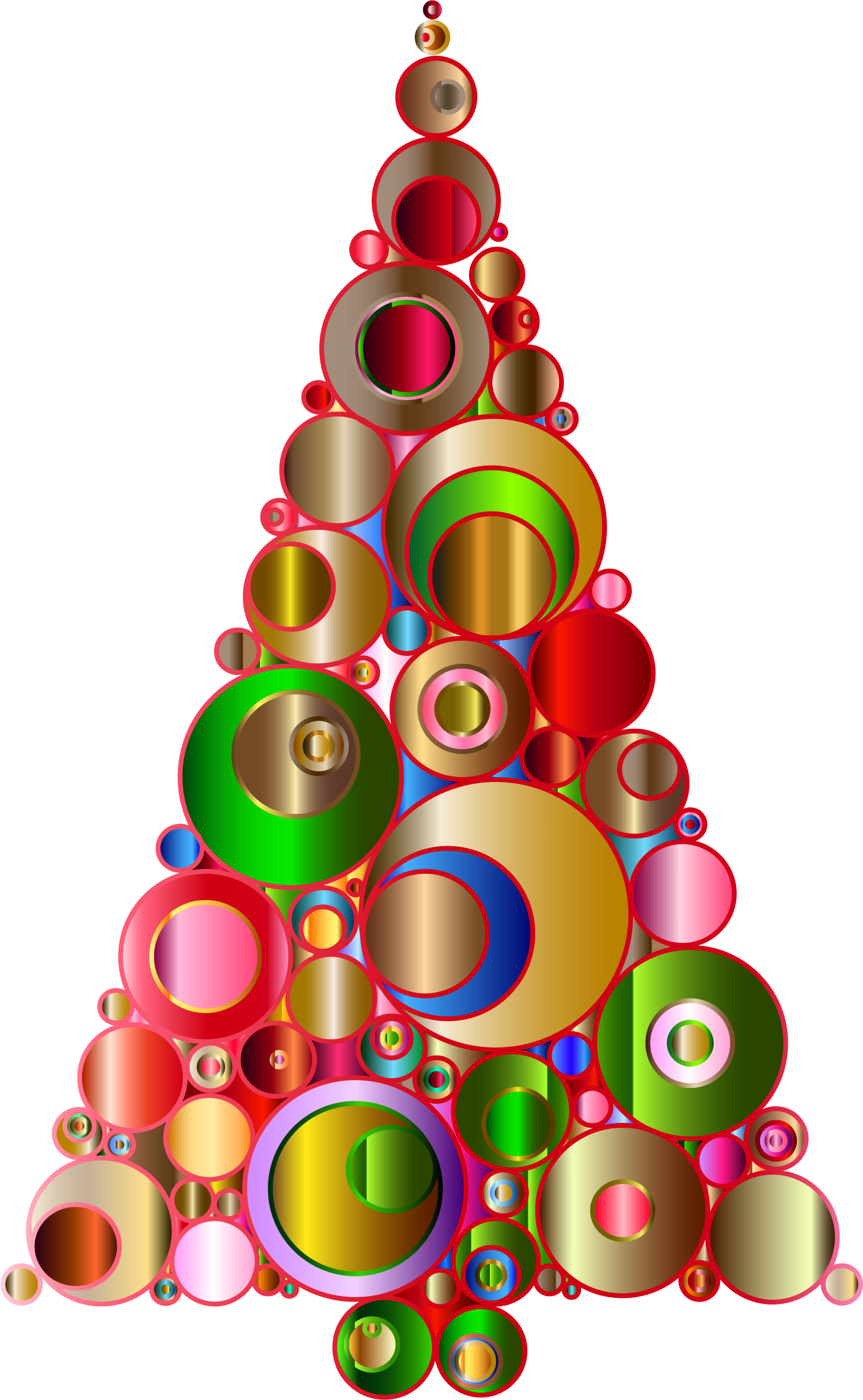 Colorful abstract circles tree. Number 2 clipart christmas