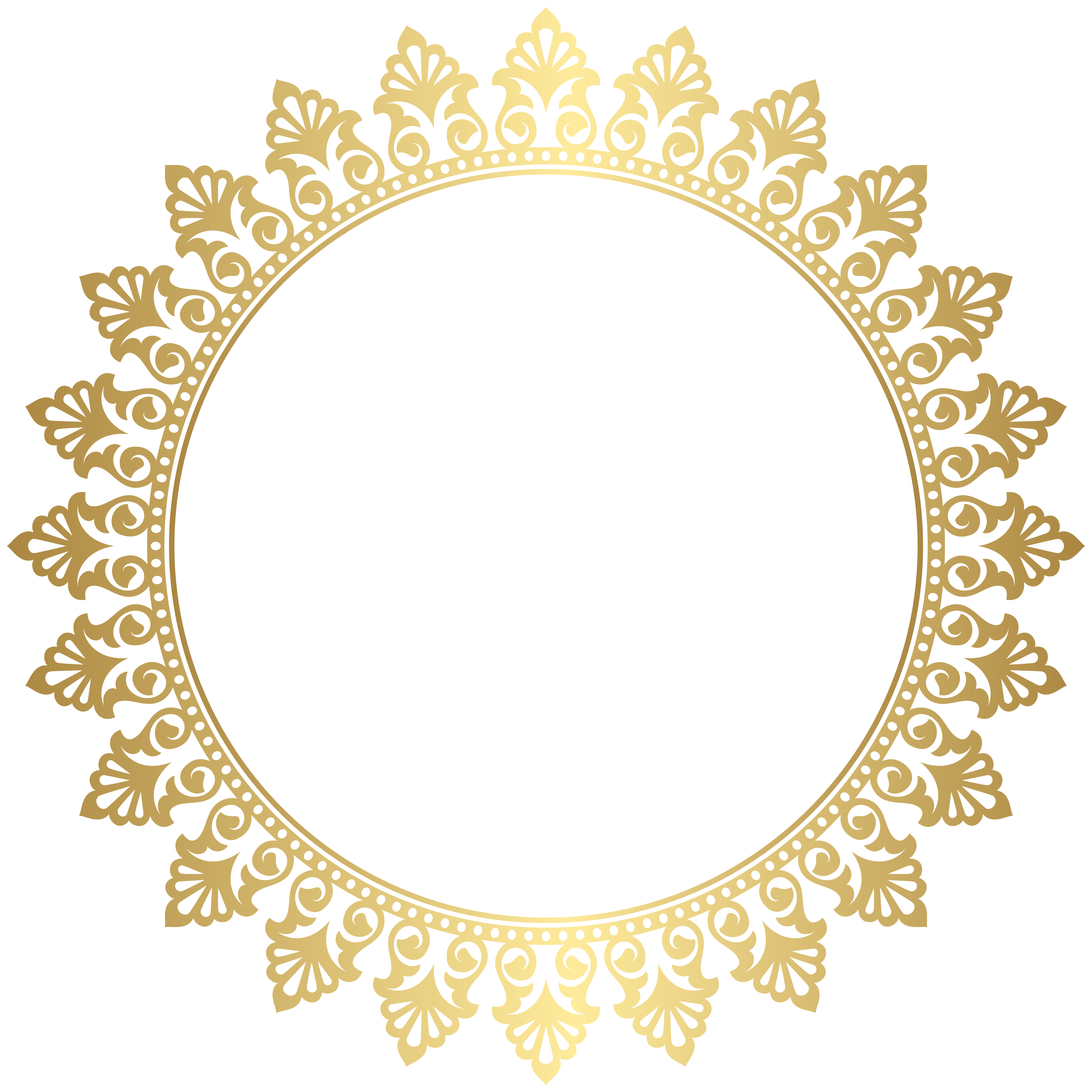 Gold circle frame png. Round border clip art