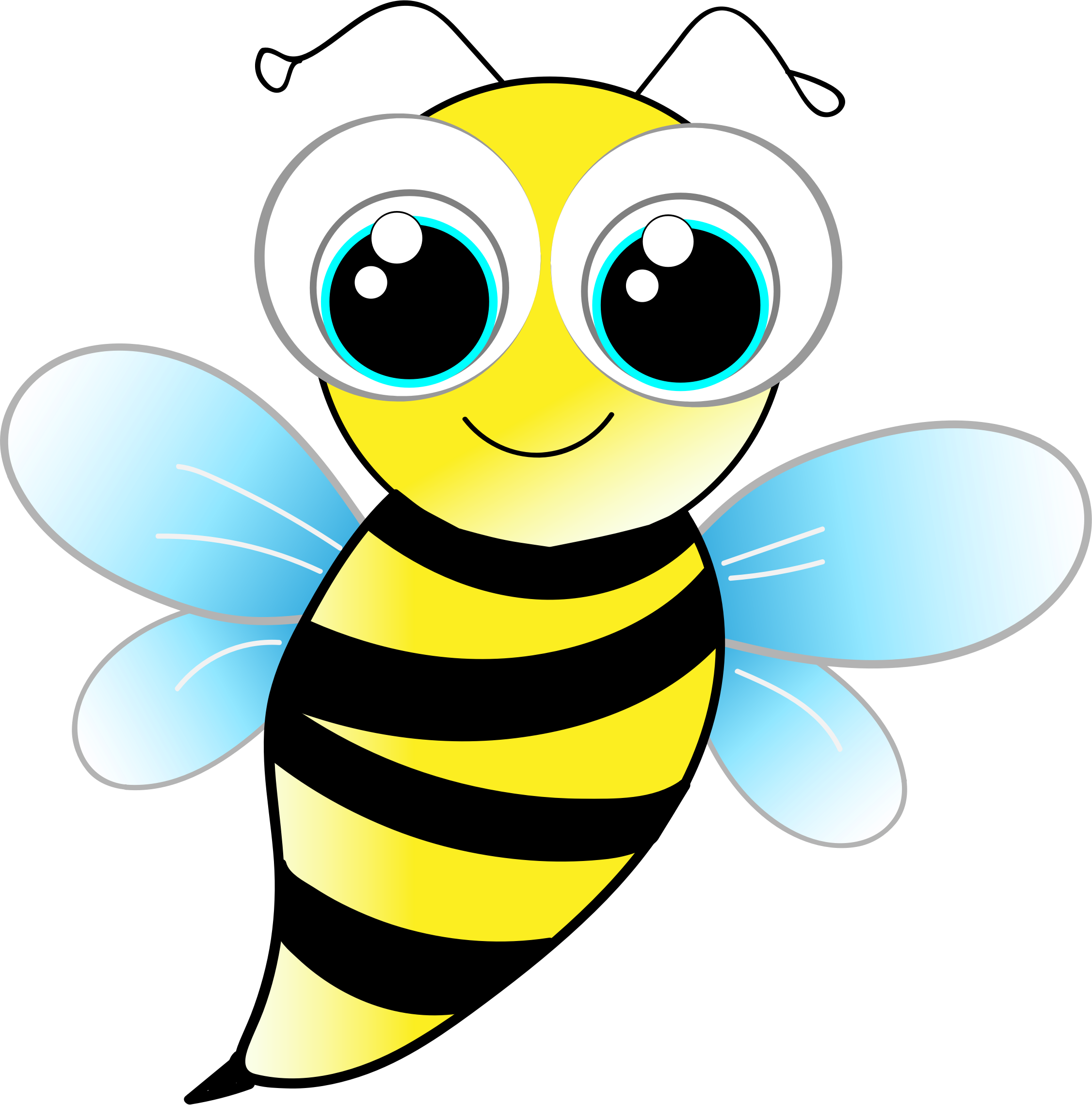 Bee by a tauzzi. Worm clipart big eye