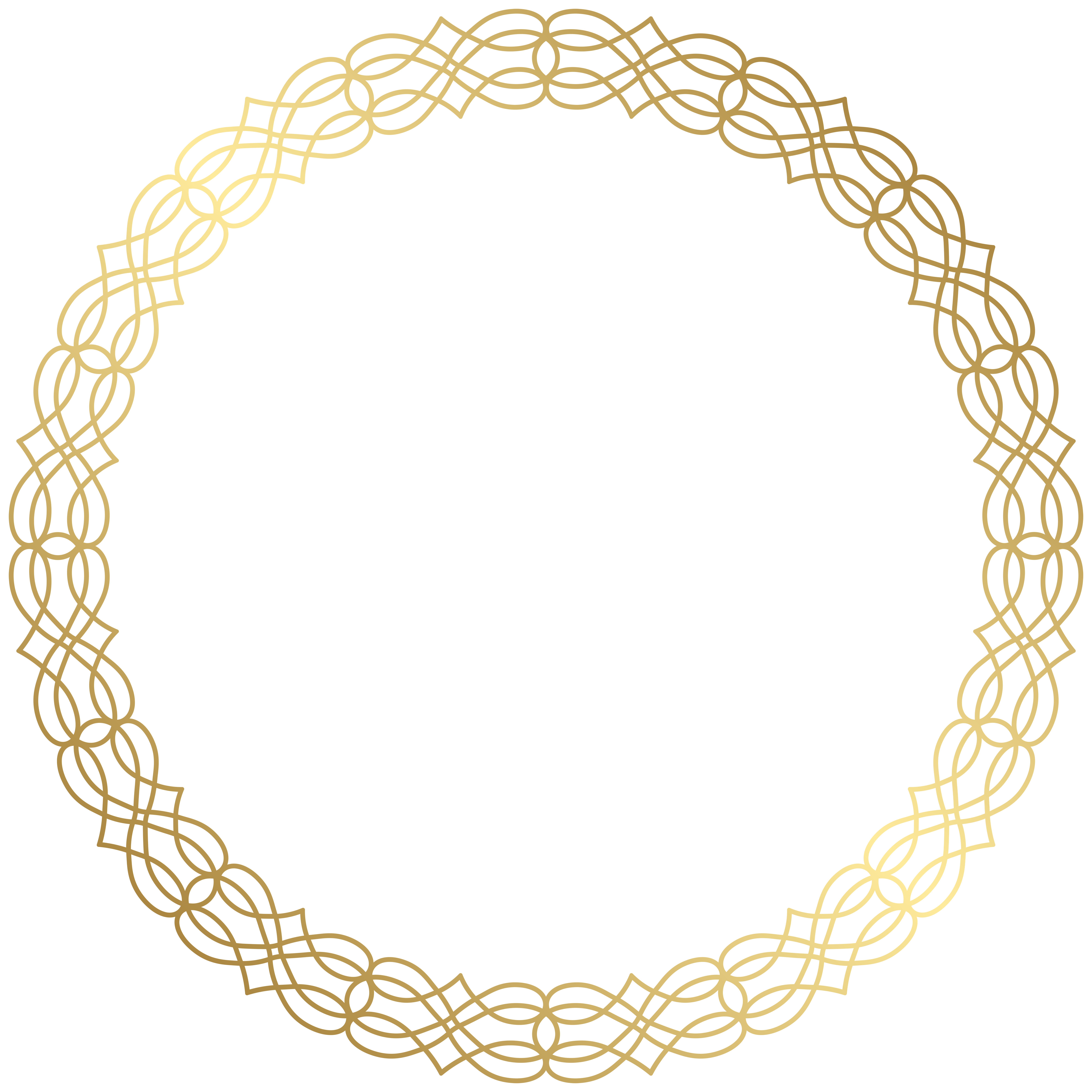 Round gold border transparent. Monogram frame png