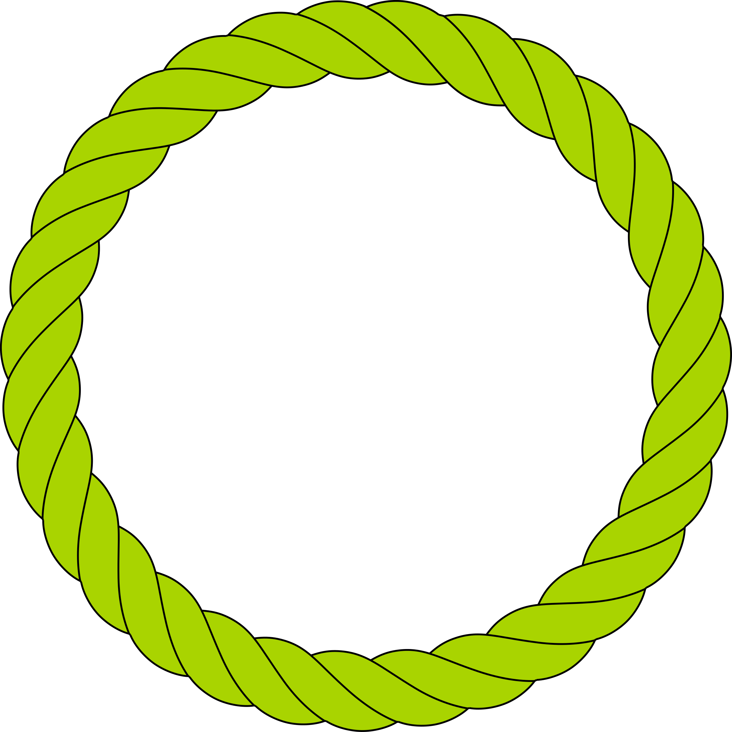 Circular cord big image. Circle clipart green