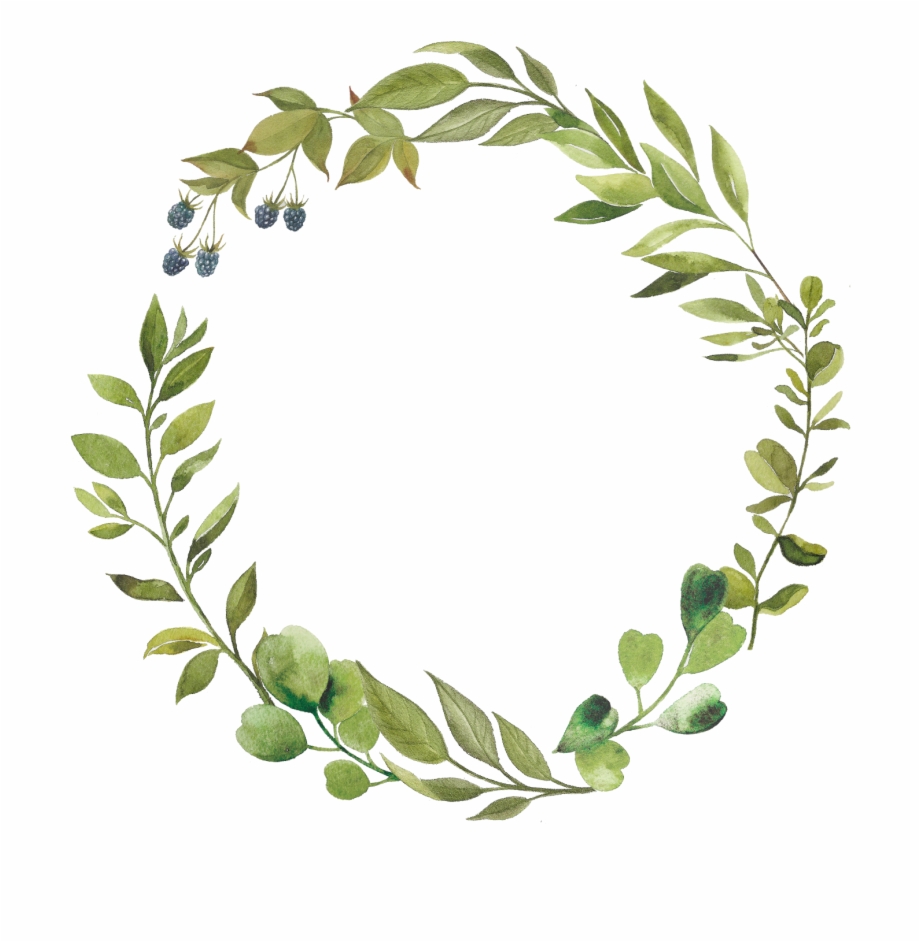 Green greenery circle botanical. Clipart leaves wreath