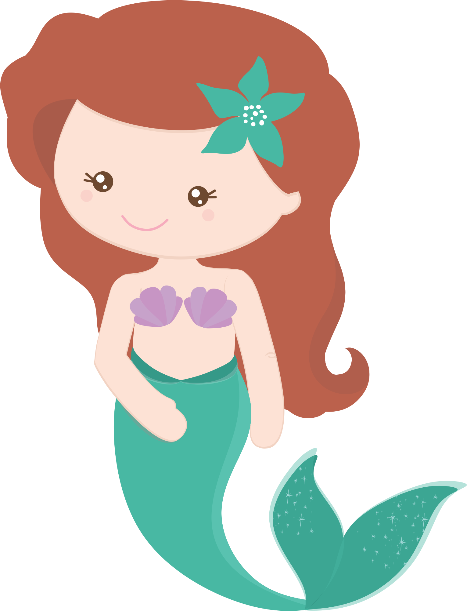 mermaid clipart adorable
