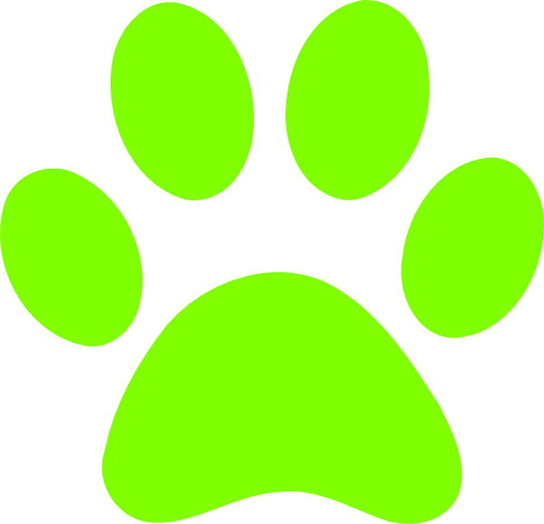 Green clip art at. Paws clipart dow