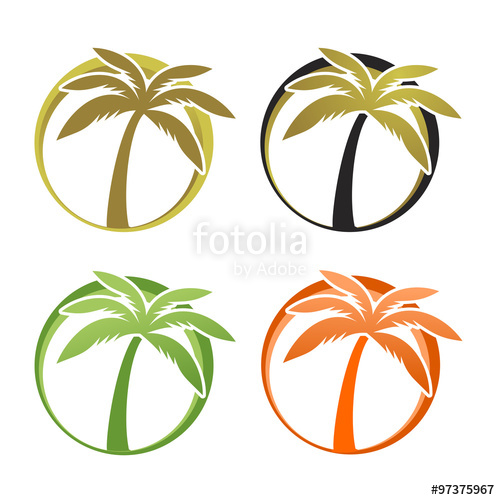 circle clipart palm tree