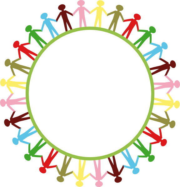 Circle holding hands clip. Hand clipart multiracial