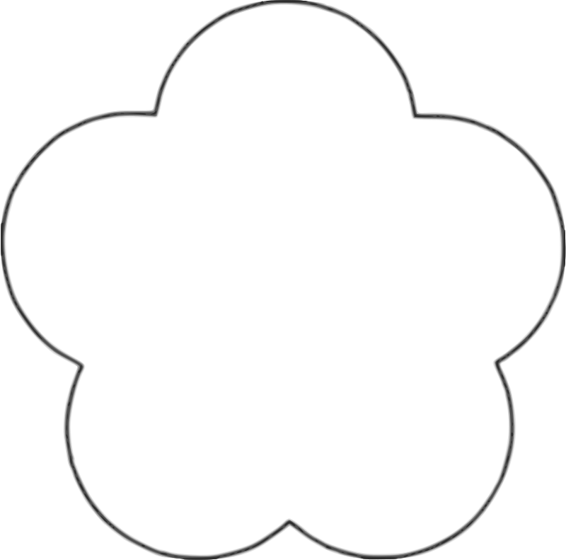 Scallop circle background plain. Flower clipart shape