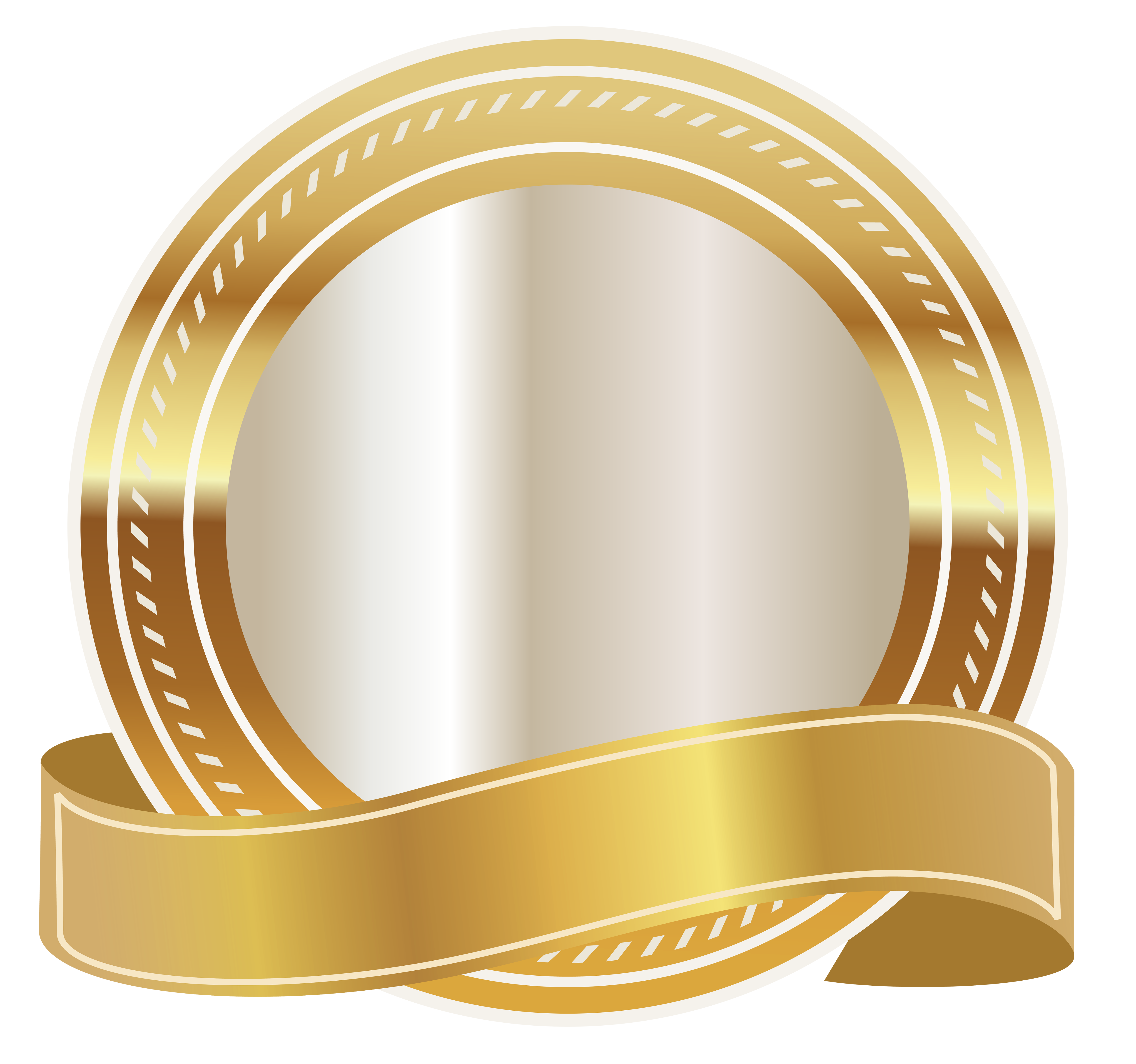 Gold seal with ribbon. Diploma clipart logo design