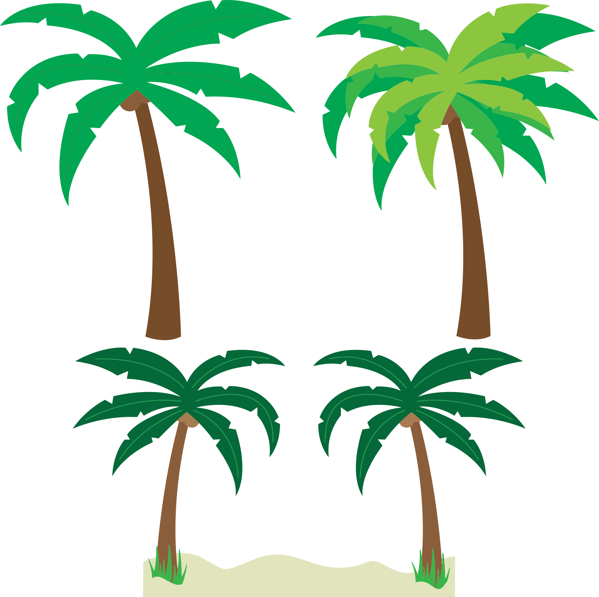 Clipart wave palm tree. Art tropical trees clip