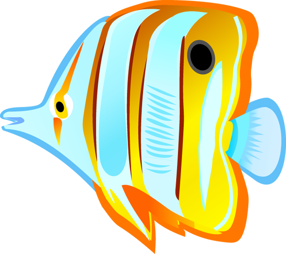 Ocean with tropical education. Family clipart fish