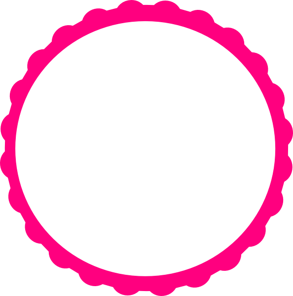 Pink clipart picture frame. Scallop circle clip art