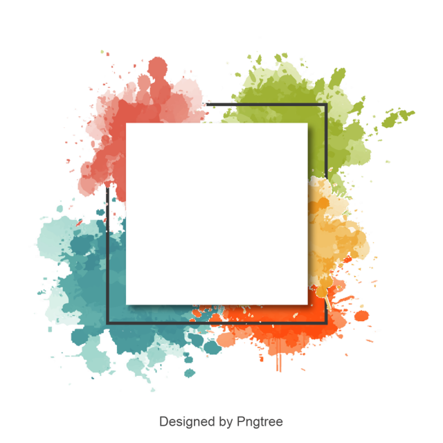 Clipart explosion frame. Abstract watercolor splash and
