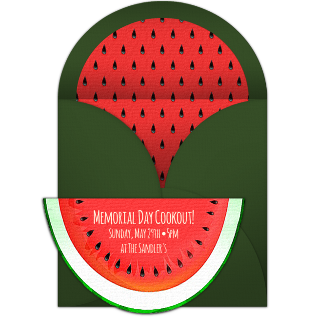 Free whimsical online invitation. Watermelon clipart picnic