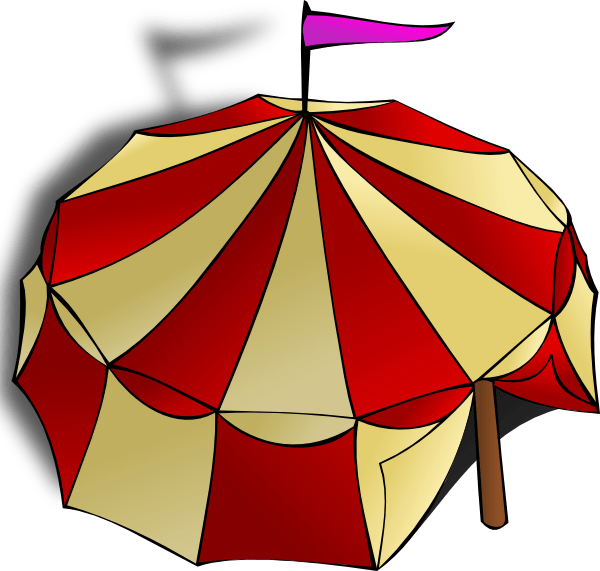 Clipart tent red tent. Circus view from top