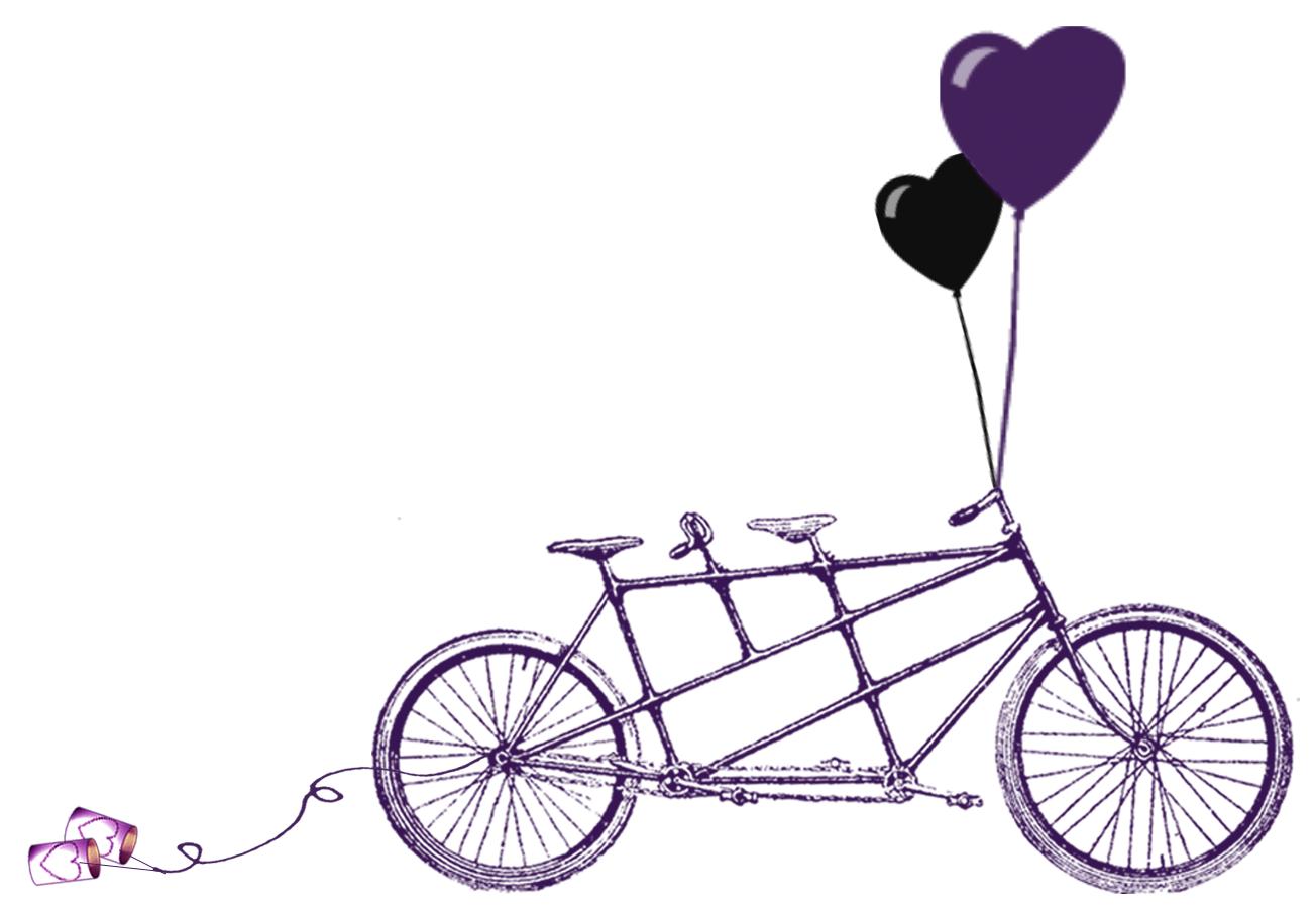 Purple clipart bicycle. Printable old silhouettes tandem