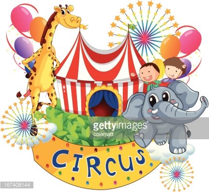 With kids and animals. Circus clipart circus show
