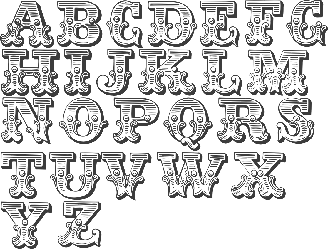 A handy collection of. E clipart fancy font